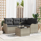 vidaXL Garden Bench Set 4 pcs Black poly rattan