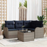 vidaXL Garden Bench Set 4 pcs Brown poly rattan