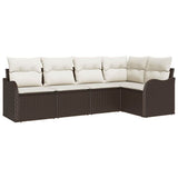 vidaXL Tuinbank Set Zwart poly rattan