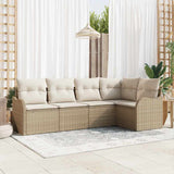 vidaXL Tuinbank Set Zwart poly rattan