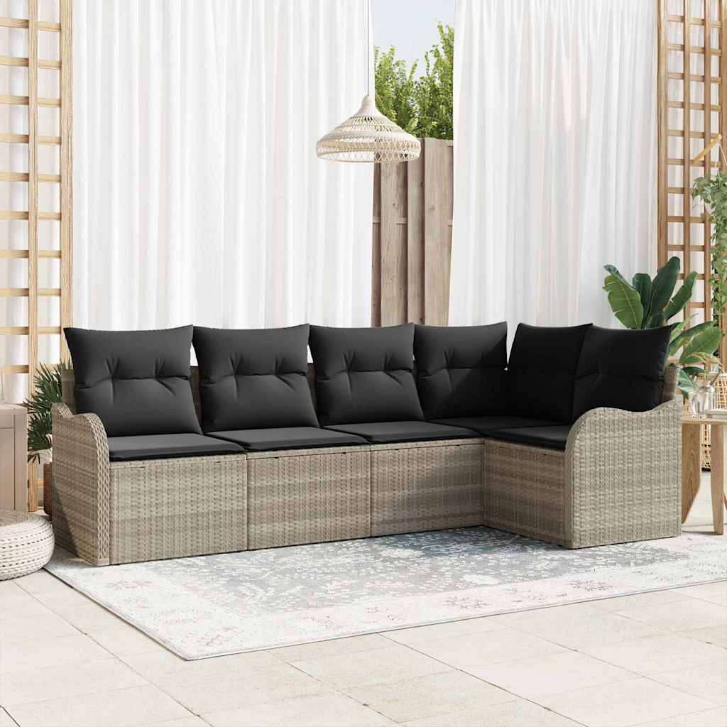 vidaXL Tuinbank Set Zwart poly rattan