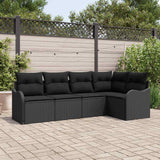 vidaXL Tuinbank Set Zwart poly rattan