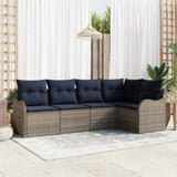 vidaXL Tuinbank Set 5 pcs Bruin poly rattan