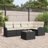 vidaXL Tuinbank Set Zwart poly rattan