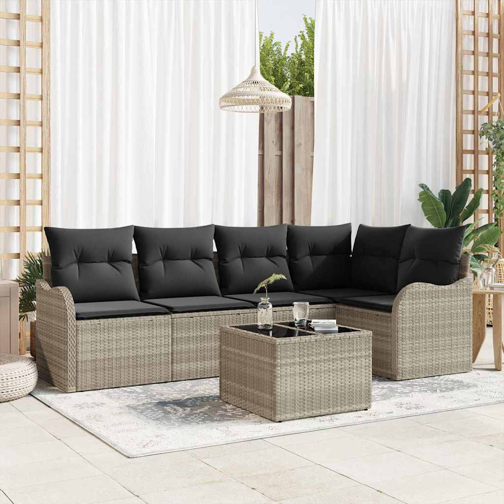 vidaXL Tuinbank Set Zwart poly rattan
