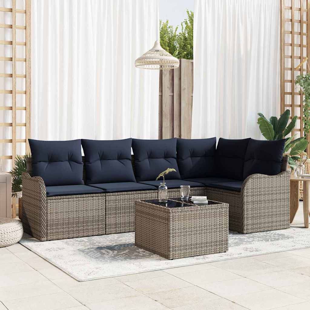 vidaXL Tuinbank Set 5 pcs Bruin poly rattan
