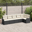 vidaXL Tuinbank Set Zwart poly rattan