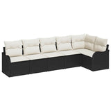 vidaXL Tuinbank Set Zwart poly rattan