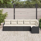 vidaXL Tuinbank Set Zwart poly rattan