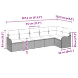 vidaXL Tuinbank Set Zwart poly rattan