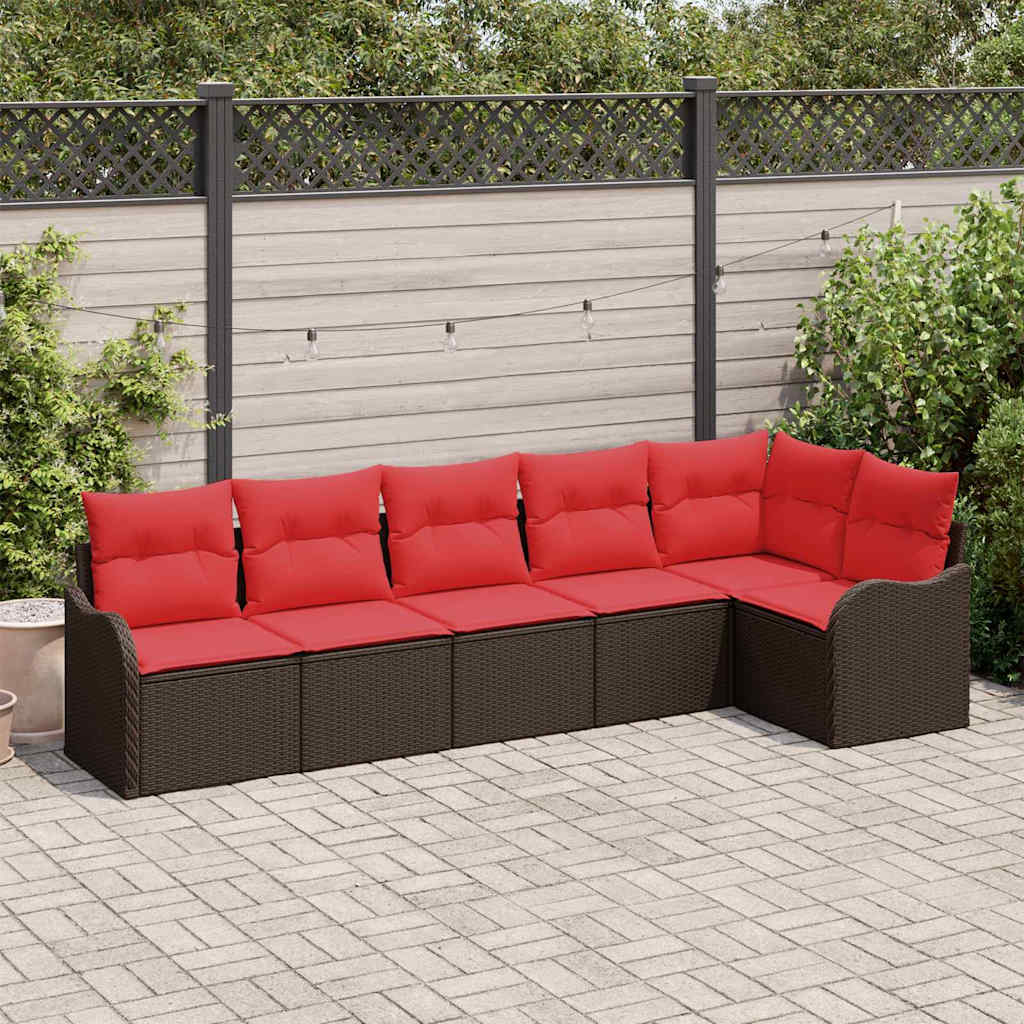vidaXL Tuinbank Set 6 pcs Bruin poly rattan