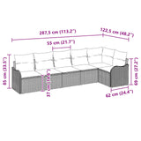 vidaXL Tuinbank Set 6 pcs Bruin poly rattan
