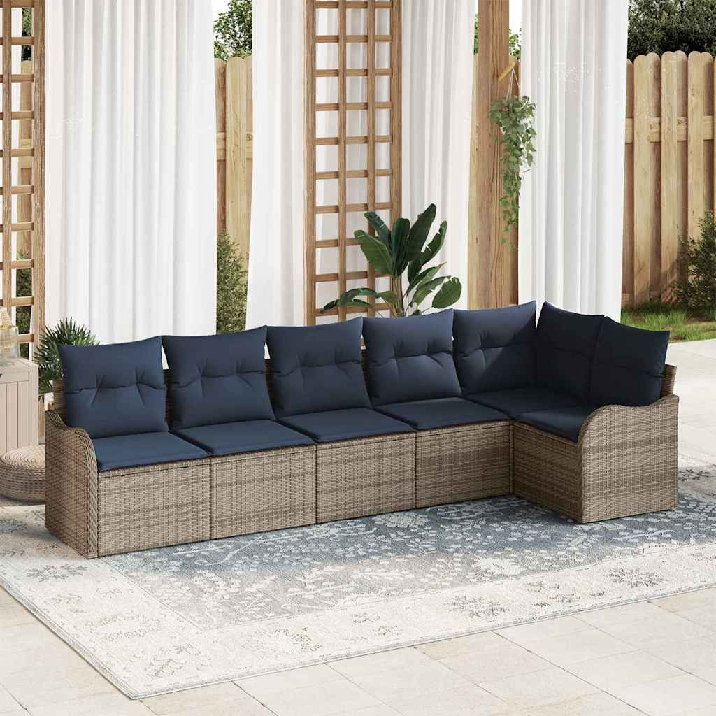 vidaXL Tuinbank Set 6 pcs Bruin poly rattan