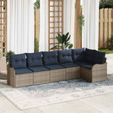 vidaXL Tuinbank Set 6 pcs Bruin poly rattan