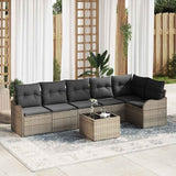 vidaXL Tuinbank Set Zwart poly rattan