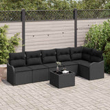 vidaXL Tuinbank Set Zwart poly rattan