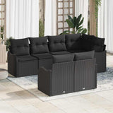 vidaXL Garden Bench Set Black poly rattan