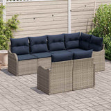 vidaXL Tuinbank Set Grijs poly rattan