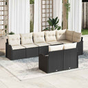 vidaXL Garden Sofa Set 8 Pieces Black Poly Rattan