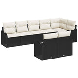 vidaXL Garden Sofa Set 8 Pieces Black Poly Rattan