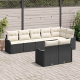 vidaXL Garden Sofa Set 8 Pieces Black Poly Rattan