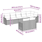 vidaXL Garden Sofa Set 8 Pieces Black Poly Rattan