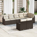 vidaXL Garden Sofa Set 8 Pieces Black Poly Rattan