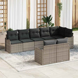 vidaXL Garden Sofa Set 8 Pieces Black Poly Rattan