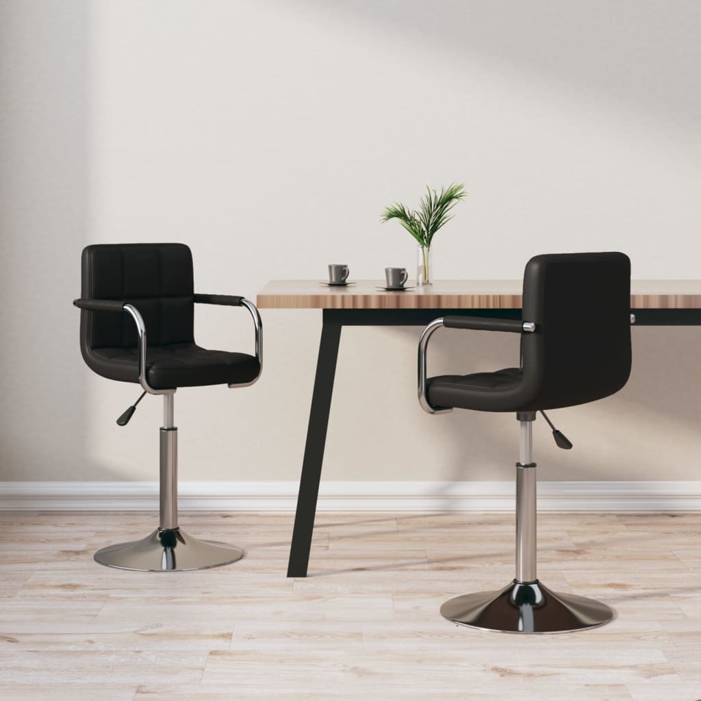 vidaXL Eetkamerstoelen draaibaar 4 st kunstleer wit