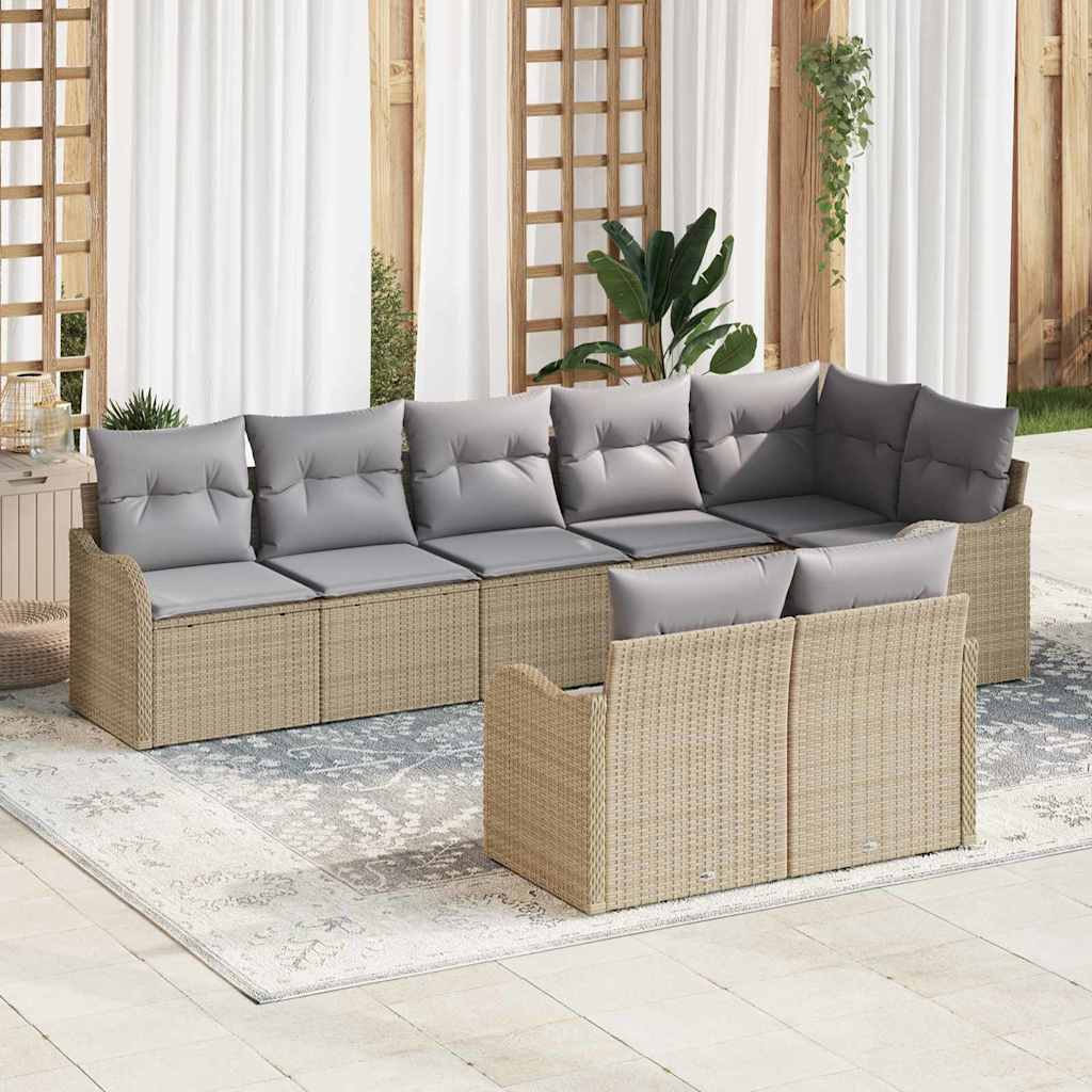 vidaXL Garden Sofa Set 8 Pieces Black Poly Rattan