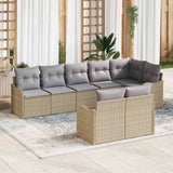 vidaXL Garden Sofa Set 8 Pieces Black Poly Rattan