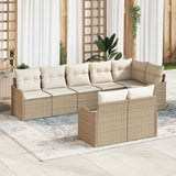 vidaXL Garden Sofa Set 8 Pieces Black Poly Rattan