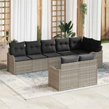 vidaXL Garden Sofa Set 8 Pieces Black Poly Rattan