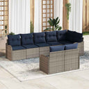 vidaXL Garden Lounge Set 8 Pieces Grey Poly Rattan