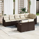 vidaXL Garden Sofa Set 8 Pieces Black Poly Rattan