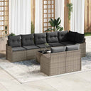 vidaXL Garden Sofa Set 8 Pieces Black Poly Rattan