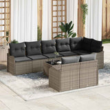 vidaXL Garden Sofa Set 8 Pieces Black Poly Rattan