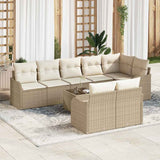 vidaXL Garden Sofa Set 8 Pieces Black Poly Rattan