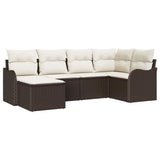 vidaXL Tuinbank Set 6 pcs Zwart poly rattan