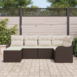 vidaXL Tuinbank Set 6 pcs Zwart poly rattan