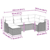vidaXL Tuinbank Set 6 pcs Zwart poly rattan