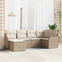 vidaXL Tuinbank Set 6 pcs Zwart poly rattan