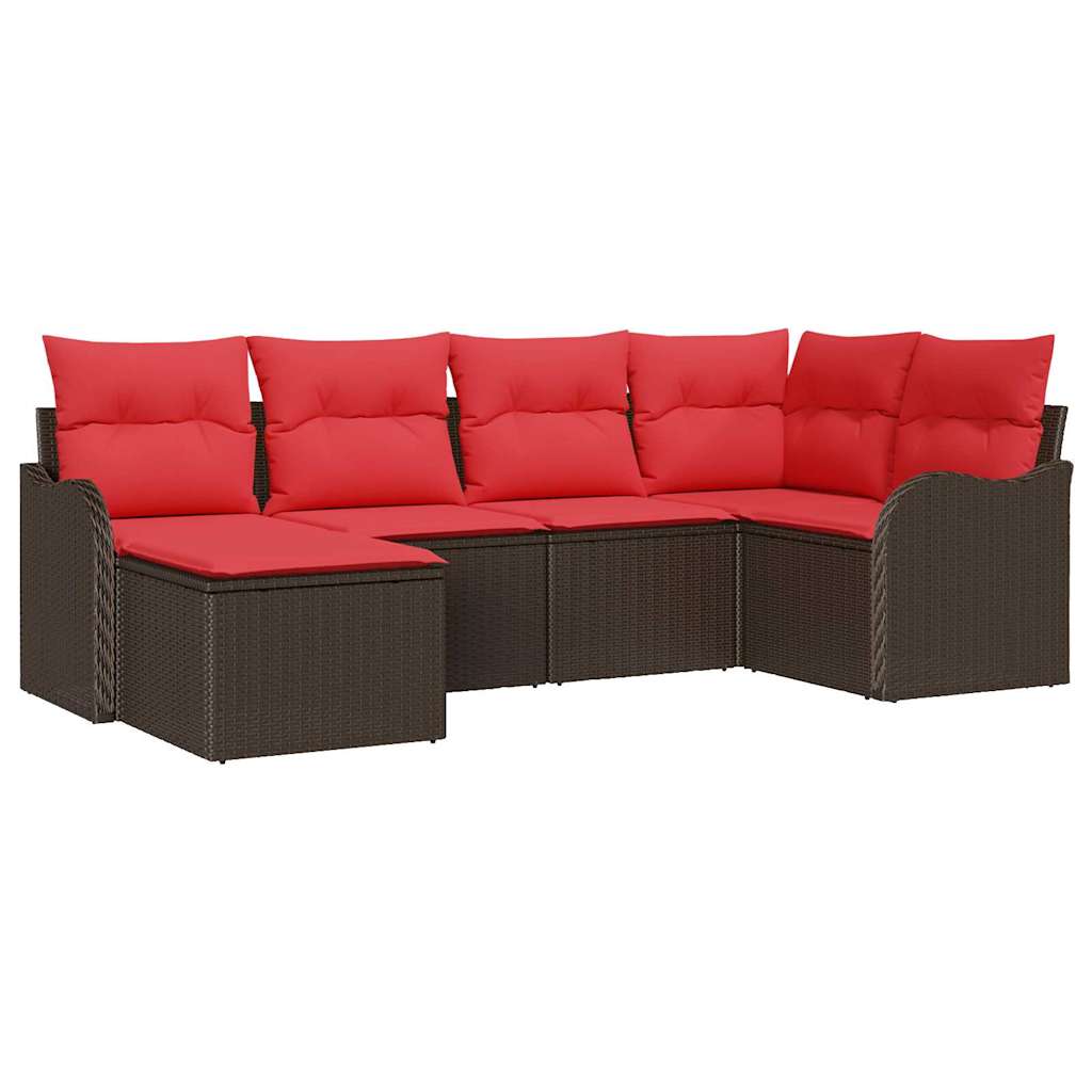vidaXL Tuinbank Set 6 pcs Bruin poly rattan