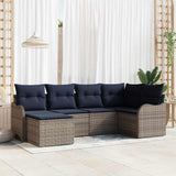 vidaXL Tuinbank Set 6 pcs Bruin poly rattan
