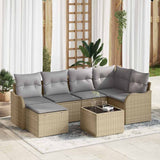 vidaXL Tuinbank Set 6 pcs Zwart poly rattan