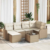 vidaXL Tuinbank Set 6 pcs Zwart poly rattan