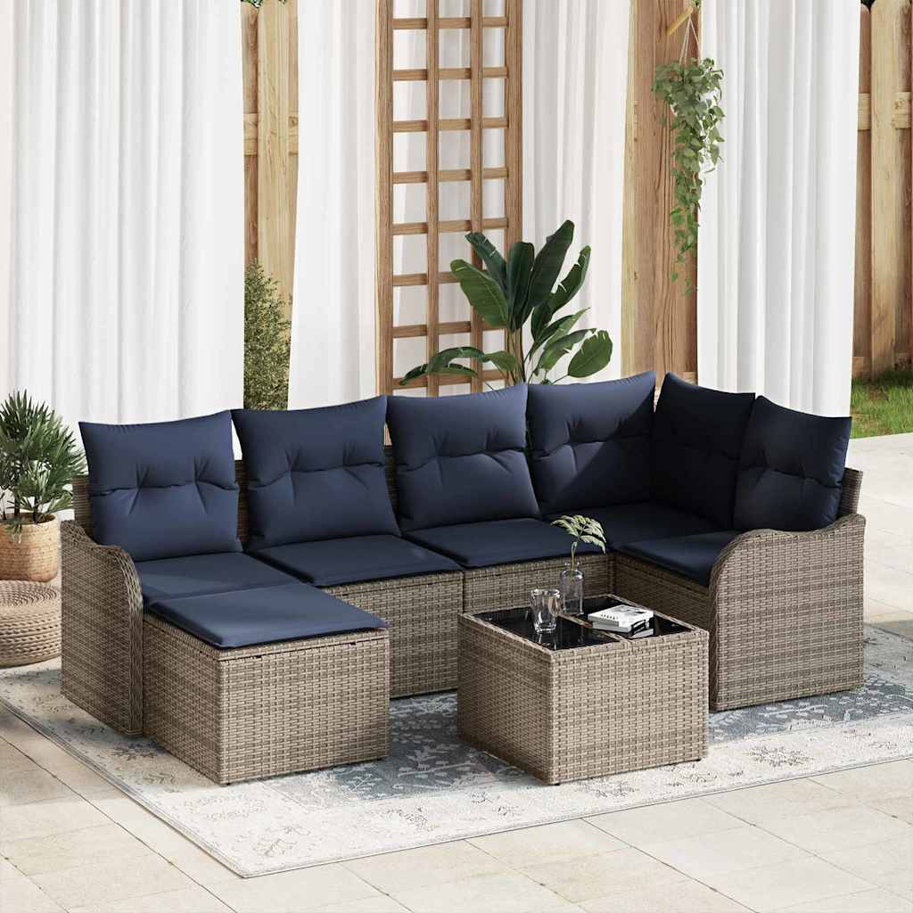 vidaXL Tuinbank Set 6 pcs Bruin poly rattan