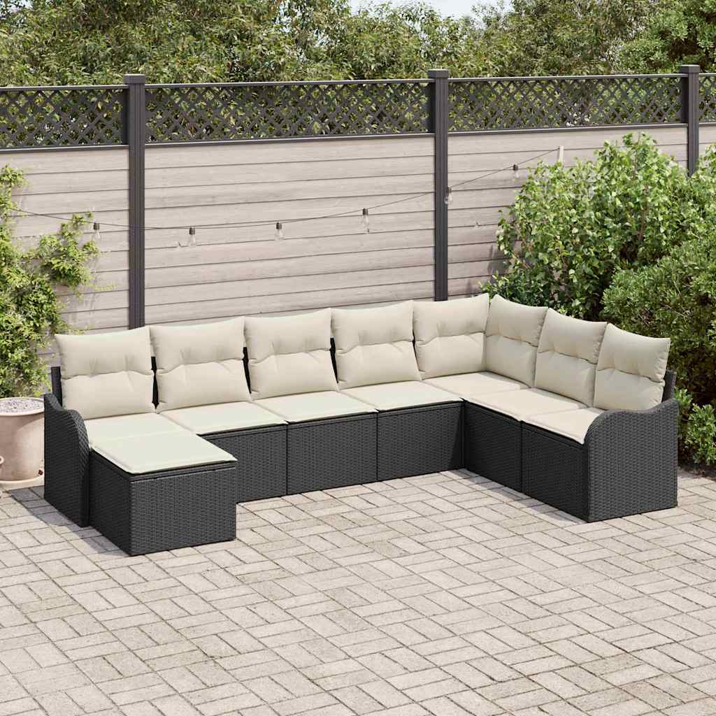 vidaXL Garden Bench Set Black poly rattan