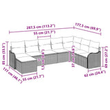 vidaXL Garden Bench Set Black poly rattan
