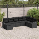 vidaXL Garden Bench Set Black poly rattan
